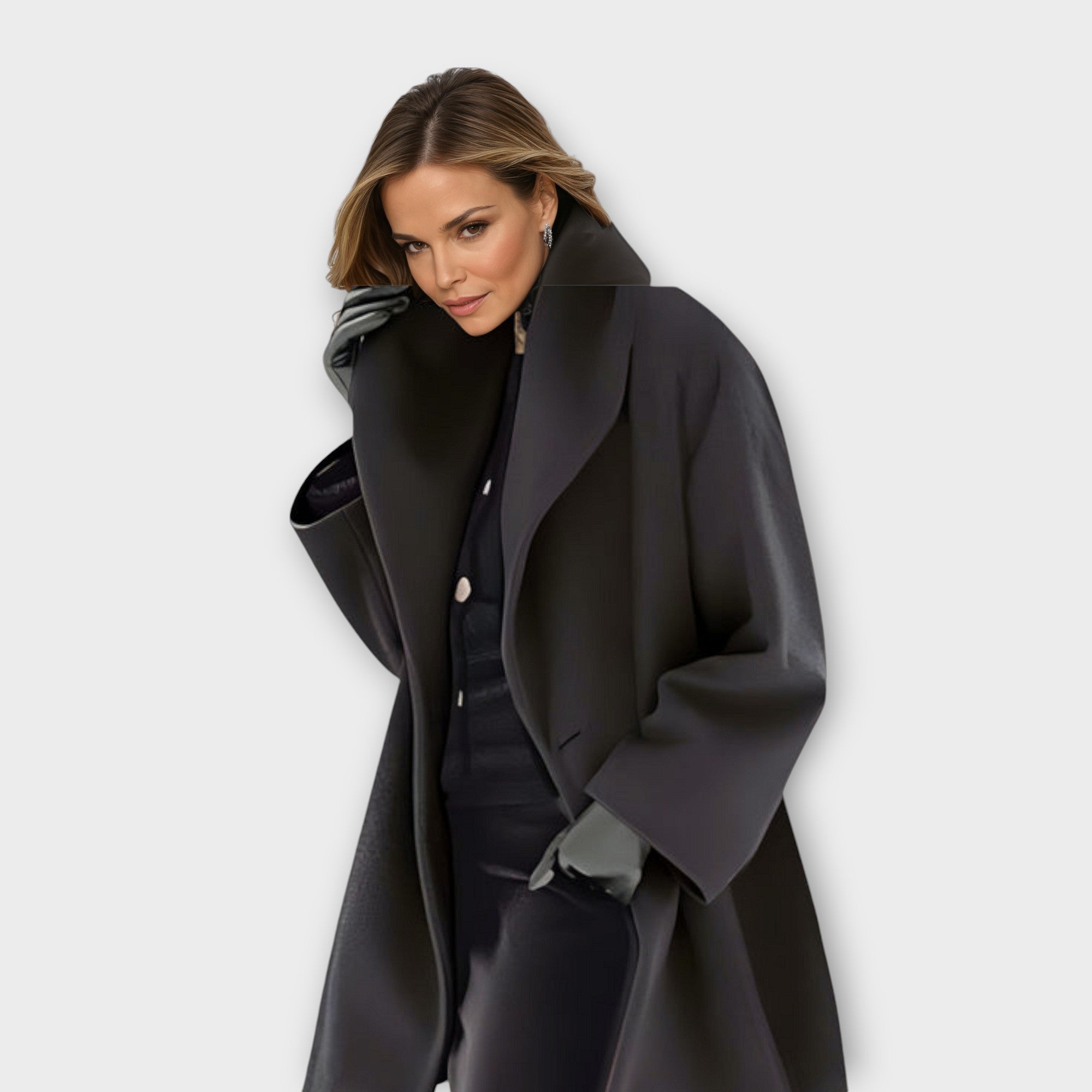 Mabel | Oversized Winter Coat with Wide Collar for Women